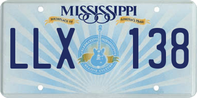 MS license plate LLX138