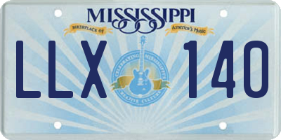 MS license plate LLX140