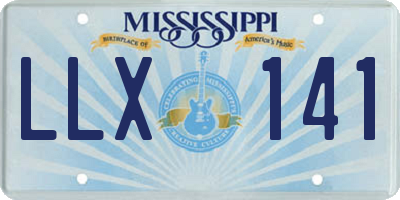 MS license plate LLX141
