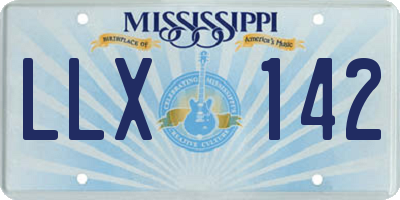MS license plate LLX142