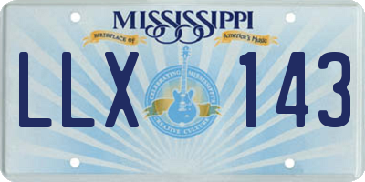 MS license plate LLX143