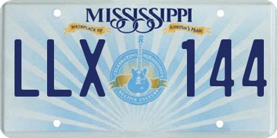 MS license plate LLX144