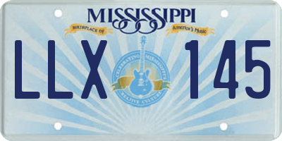 MS license plate LLX145