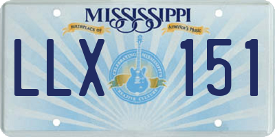 MS license plate LLX151