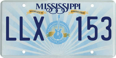 MS license plate LLX153