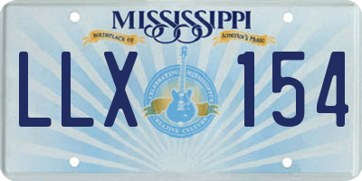 MS license plate LLX154