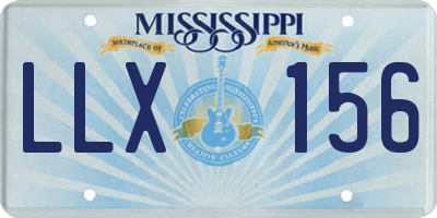 MS license plate LLX156