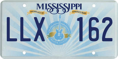 MS license plate LLX162