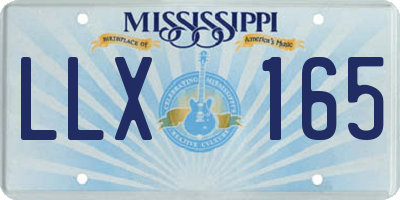 MS license plate LLX165