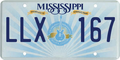 MS license plate LLX167