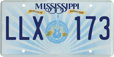 MS license plate LLX173
