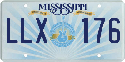 MS license plate LLX176