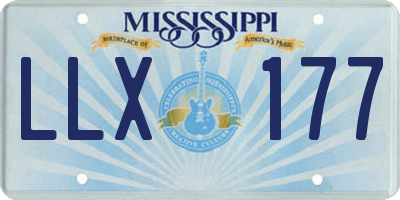 MS license plate LLX177