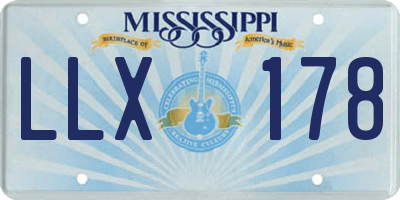 MS license plate LLX178