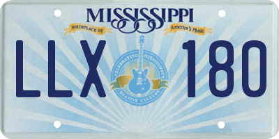 MS license plate LLX180