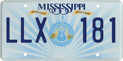 MS license plate LLX181