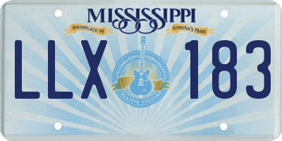 MS license plate LLX183