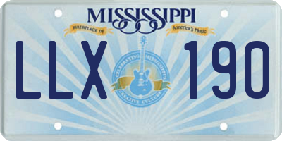 MS license plate LLX190