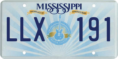 MS license plate LLX191