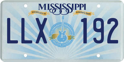 MS license plate LLX192