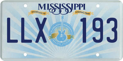 MS license plate LLX193