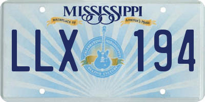MS license plate LLX194