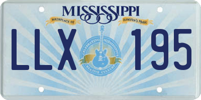 MS license plate LLX195
