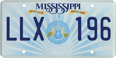 MS license plate LLX196