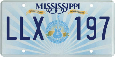 MS license plate LLX197