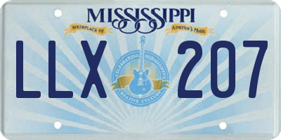 MS license plate LLX207