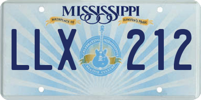 MS license plate LLX212
