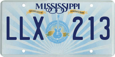MS license plate LLX213