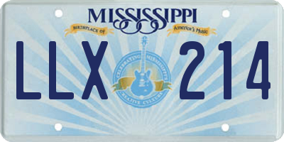 MS license plate LLX214