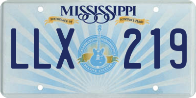 MS license plate LLX219