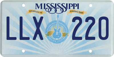 MS license plate LLX220