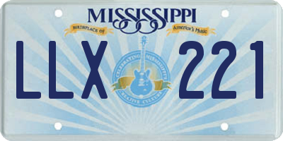 MS license plate LLX221