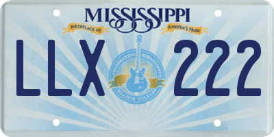 MS license plate LLX222