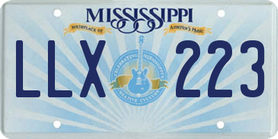 MS license plate LLX223