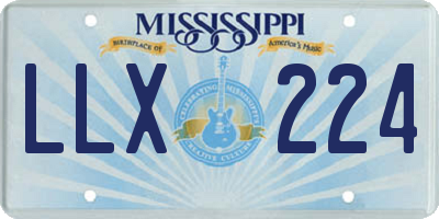 MS license plate LLX224