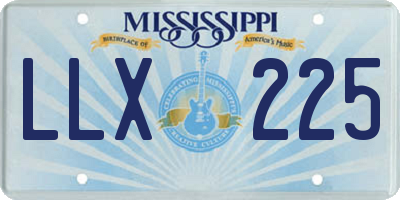 MS license plate LLX225