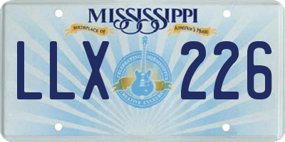 MS license plate LLX226
