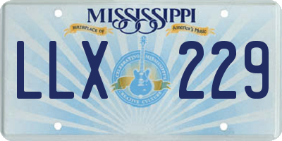 MS license plate LLX229