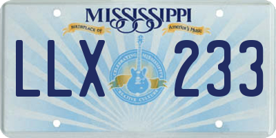 MS license plate LLX233