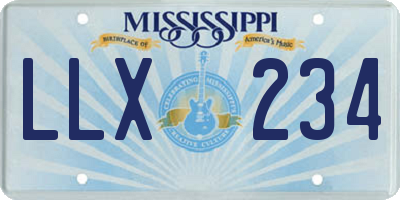 MS license plate LLX234