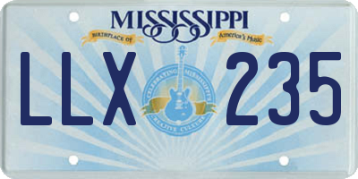 MS license plate LLX235