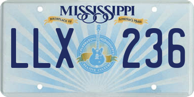 MS license plate LLX236