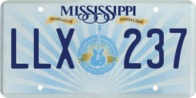 MS license plate LLX237