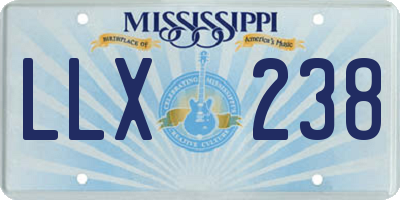MS license plate LLX238