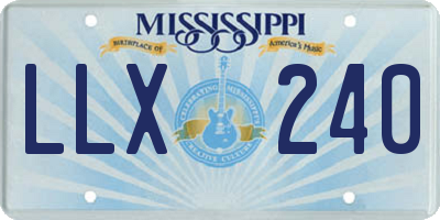 MS license plate LLX240