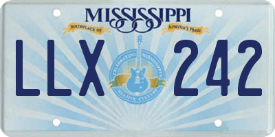 MS license plate LLX242